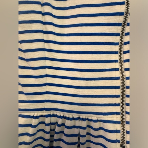 J.Crew Blue & White Stripe Zip Ponte Dress with Pockets Size XS Classic - Picture 6 of 7